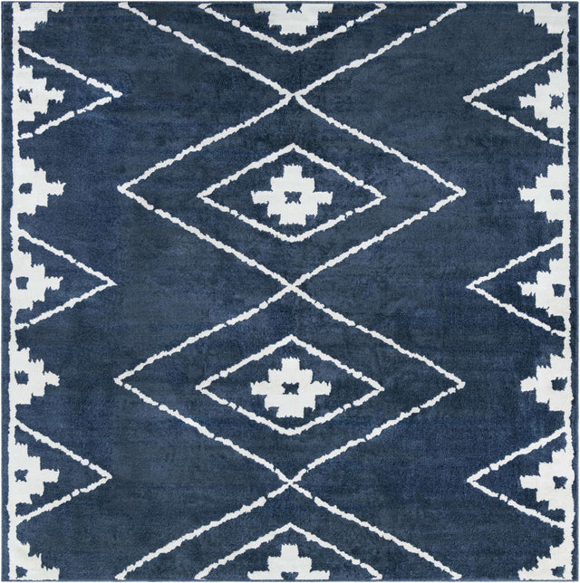 Blue 10' x 10' Norge Square Area Rug 100% Polypropylene Easy Clean Non Shed Stain Resistant Modern Carpet for Home Interior Design for Sale at Rug Engine