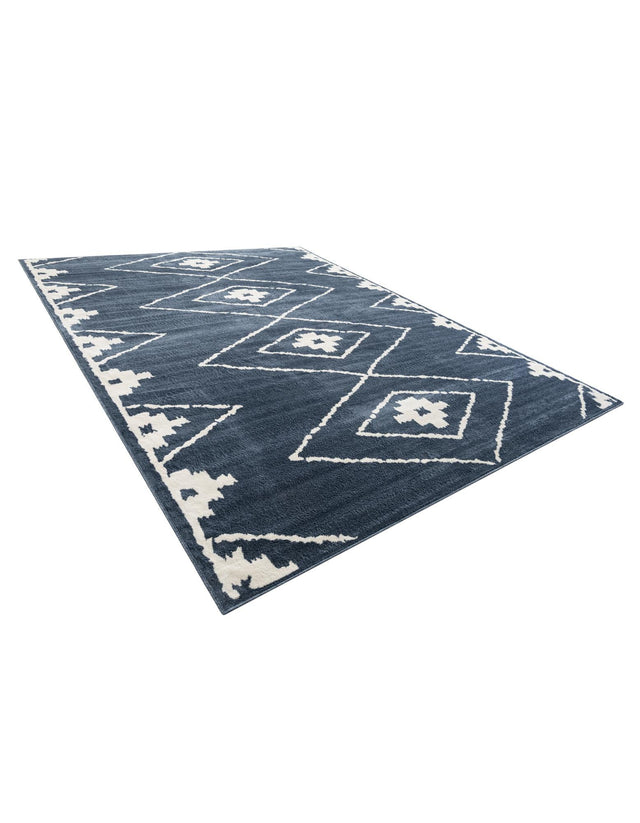 Blue 10' x 13' 1 Norge Rectangle Area Rug 100% Polypropylene Easy Clean Non Shed Stain Resistant Modern Carpet for Home Interior Design for Sale at Rug Engine