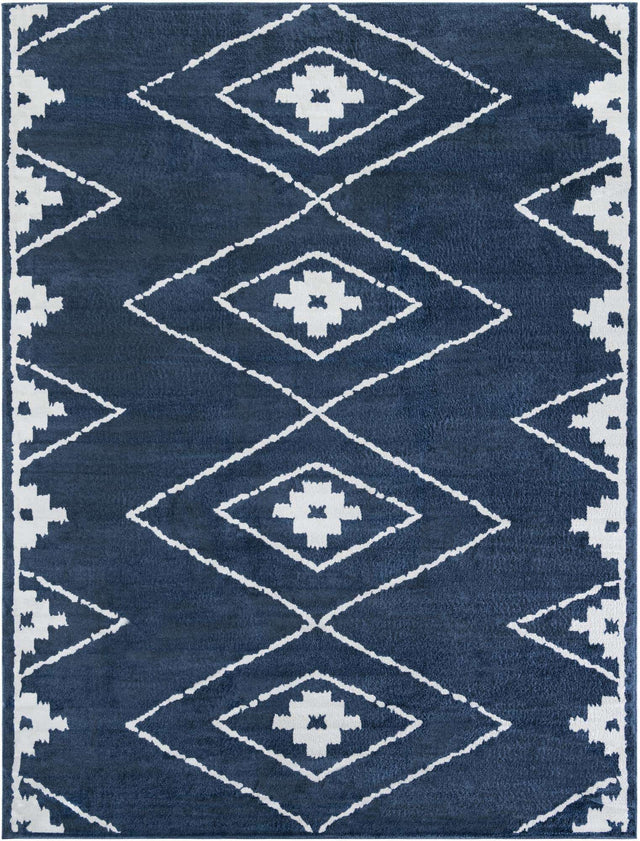 Blue 10' x 13' 1 Norge Rectangle Area Rug 100% Polypropylene Easy Clean Non Shed Stain Resistant Modern Carpet for Home Interior Design for Sale at Rug Engine
