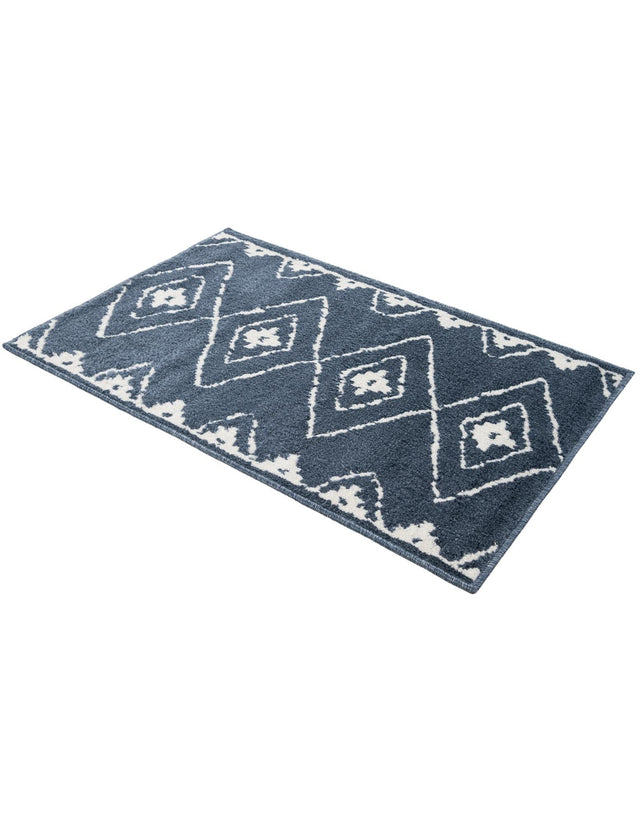 Blue 2' x 3' 1 Norge Rectangle Area Rug 100% Polypropylene Easy Clean Non Shed Stain Resistant Modern Carpet for Home Interior Design for Sale at Rug Engine