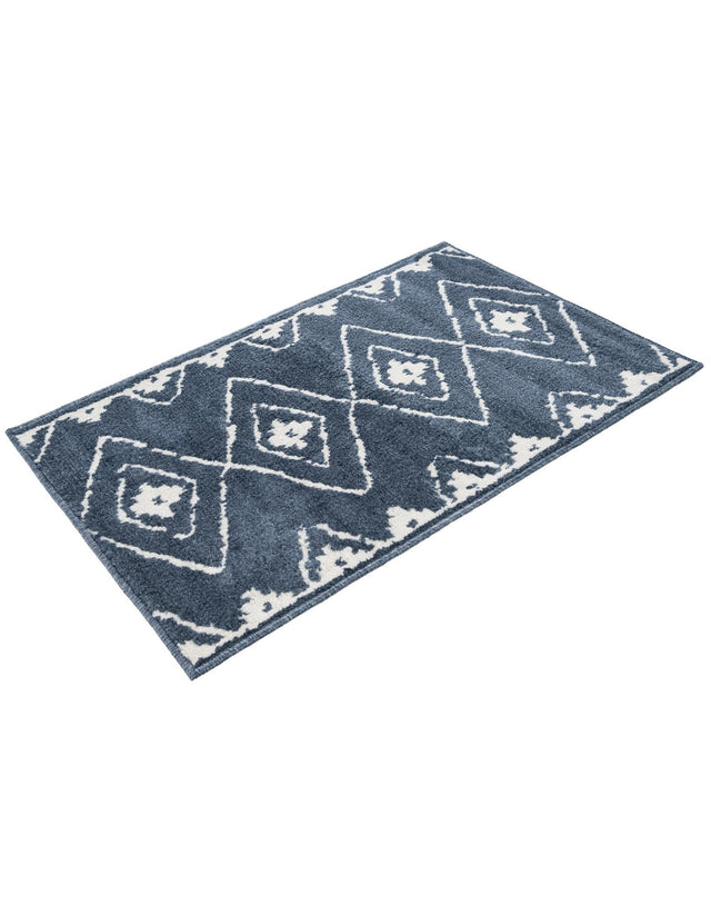 Blue 2' x 3' 1 Norge Rectangle Area Rug 100% Polypropylene Easy Clean Non Shed Stain Resistant Modern Carpet for Home Interior Design for Sale at Rug Engine
