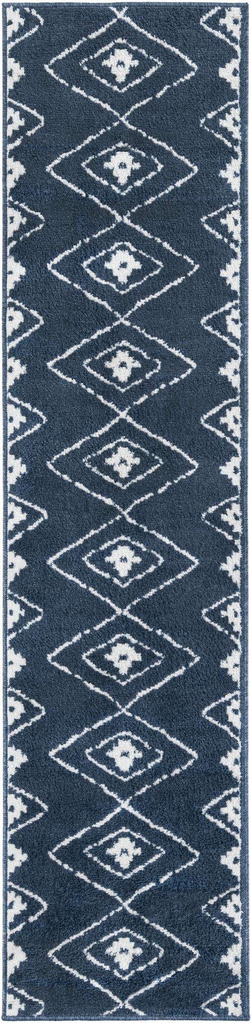 Blue 2' x 8' Norge Runner Area Rug 100% Polypropylene Easy Clean Non Shed Stain Resistant Modern Carpet for Home Interior Design for Sale at Rug Engine