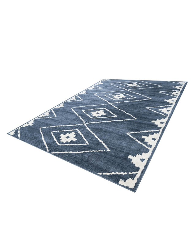 Blue 9' x 12' Norge Rectangle Area Rug 100% Polypropylene Easy Clean Non Shed Stain Resistant Modern Carpet for Home Interior Design for Sale at Rug Engine