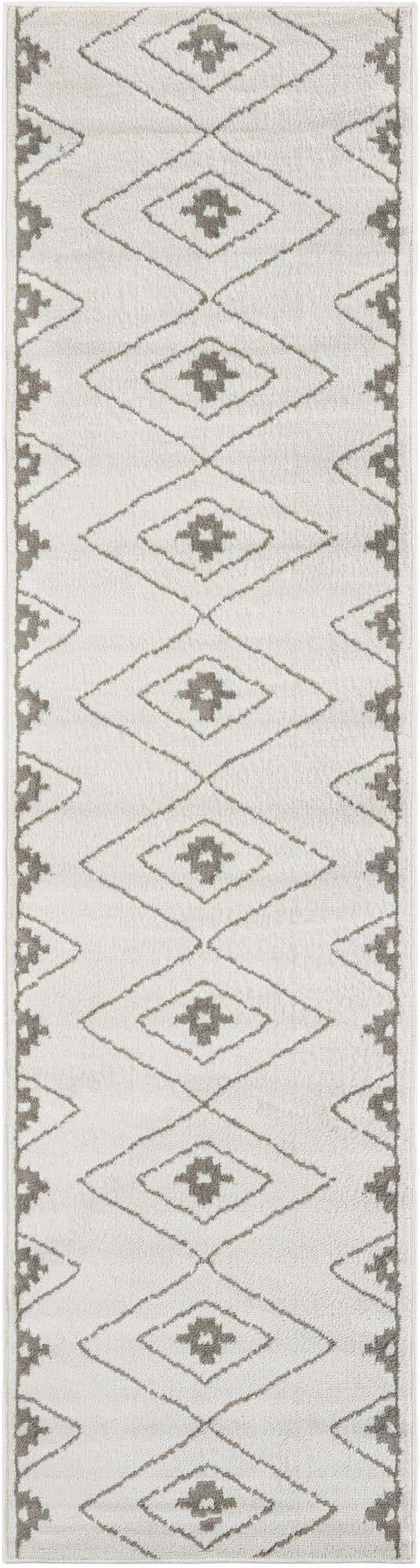 Ivory 2' 7 x 10' Norge Runner Area Rug 100% Polypropylene Easy Clean Non Shed Stain Resistant Modern Carpet for Home Interior Design for Sale at Rug Engine