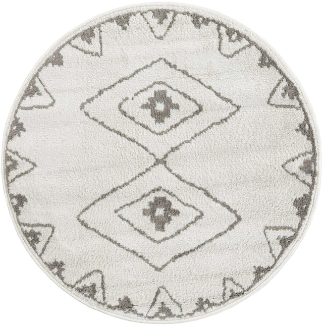 Ivory 3' 1 x 3' 1 Norge Round Area Rug 100% Polypropylene Easy Clean Non Shed Stain Resistant Modern Carpet for Home Interior Design for Sale at Rug Engine