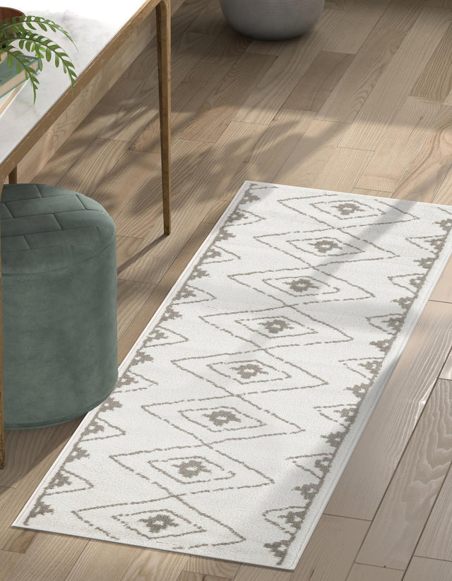 Ivory 2' x 6' 1 Norge Runner Area Rug 100% Polypropylene Easy Clean Non Shed Stain Resistant Modern Carpet for Home Interior Design for Sale at Rug Engine