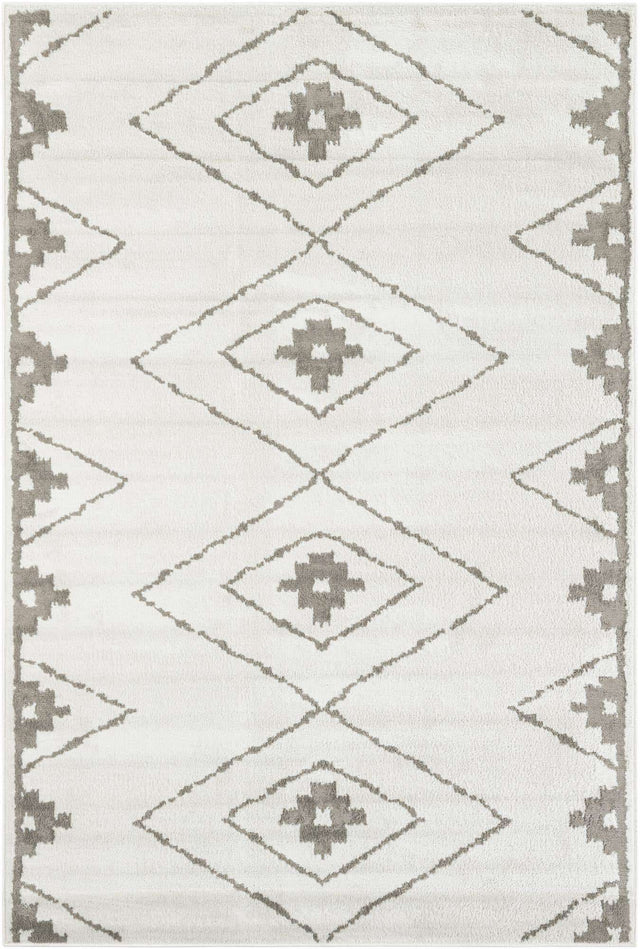 Ivory 6' 1 x 9' Norge Rectangle Area Rug 100% Polypropylene Easy Clean Non Shed Stain Resistant Modern Carpet for Home Interior Design for Sale at Rug Engine
