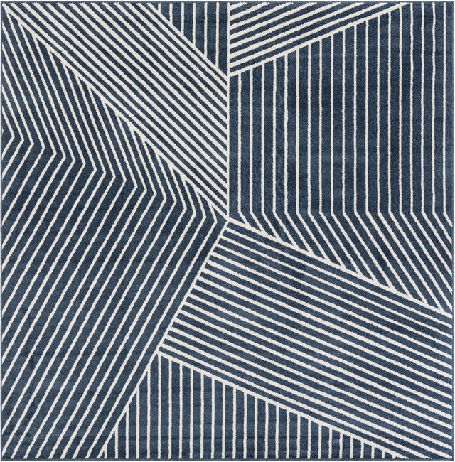 Blue 10' x 10' Norge Square Area Rug 100% Polypropylene Easy Clean Non Shed Stain Resistant Modern Carpet for Home Interior Design for Sale at Rug Engine