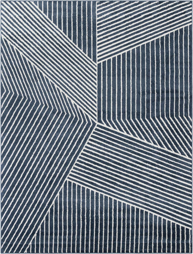 Blue 10' x 13' 1 Norge Rectangle Area Rug 100% Polypropylene Easy Clean Non Shed Stain Resistant Modern Carpet for Home Interior Design for Sale at Rug Engine