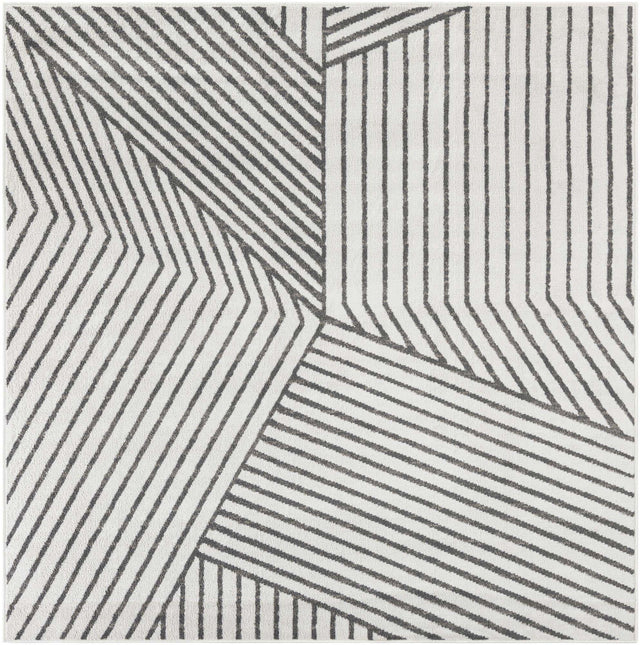 Ivory 7' 10 x 7' 10 Norge Square Area Rug 100% Polypropylene Easy Clean Non Shed Stain Resistant Modern Carpet for Home Interior Design for Sale at Rug Engine