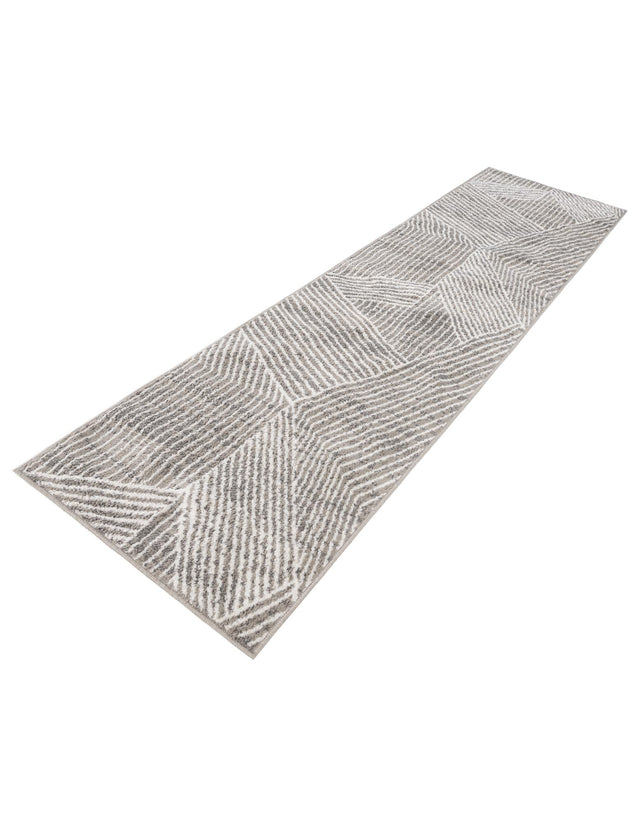 Gray 2' 7 x 10' Norge Runner Area Rug 100% Polypropylene Easy Clean Non Shed Stain Resistant Modern Carpet for Home Interior Design for Sale at Rug Engine