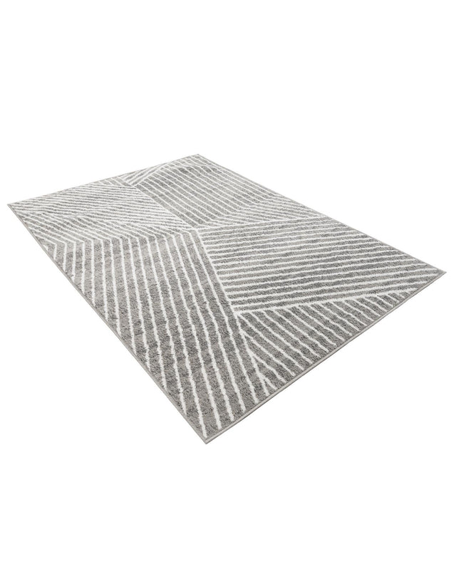 Gray 5' 1 x 7' 1 Norge Rectangle Area Rug 100% Polypropylene Easy Clean Non Shed Stain Resistant Modern Carpet for Home Interior Design for Sale at Rug Engine