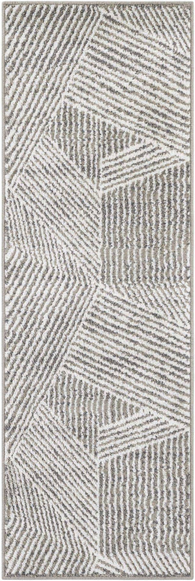 Gray 2' x 6' 1 Norge Runner Area Rug 100% Polypropylene Easy Clean Non Shed Stain Resistant Modern Carpet for Home Interior Design for Sale at Rug Engine