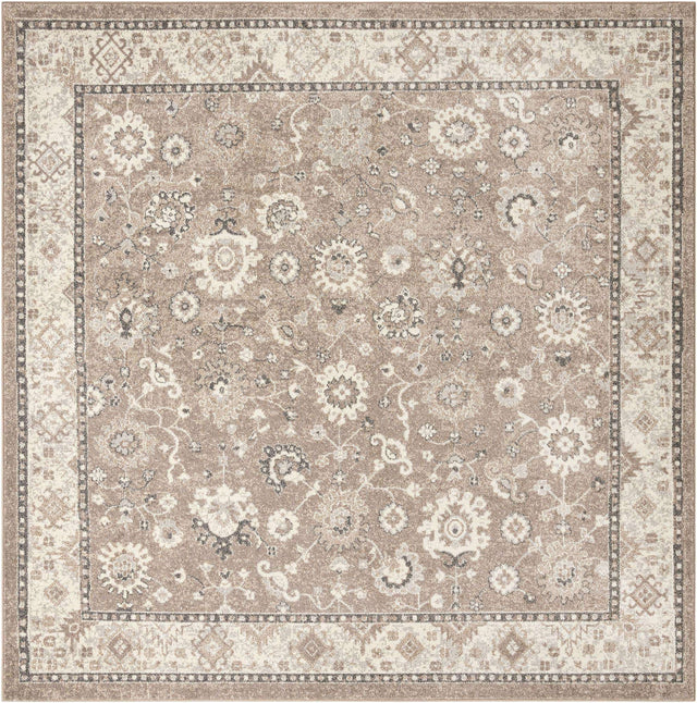 Beige Brown 10' x 10' Penrose Square Area Rug