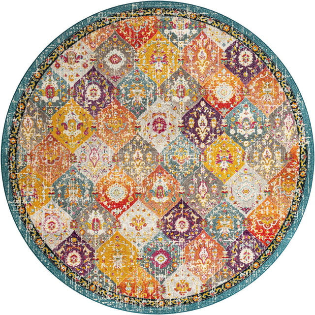Multicolor 10' x 10' Penrose Round Area Rug