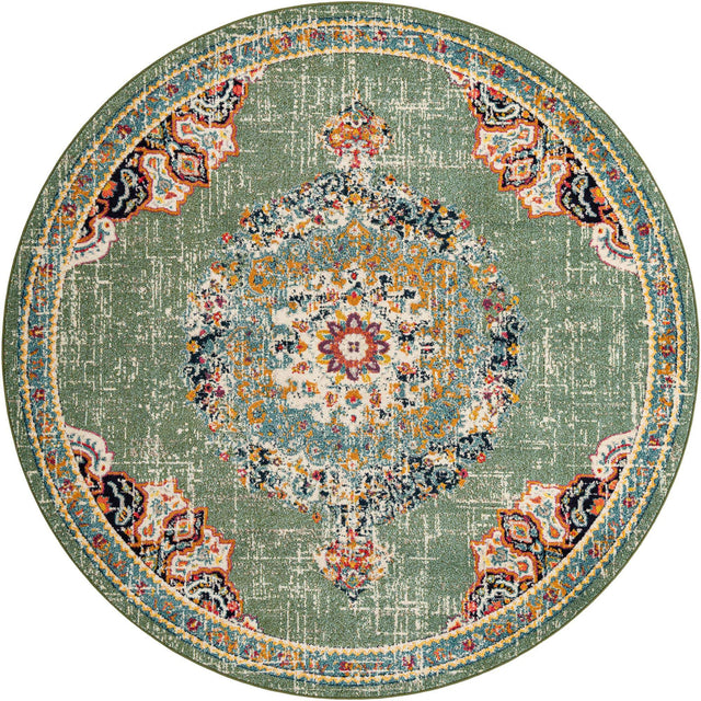Green 10' x 10' Penrose Round Area Rug