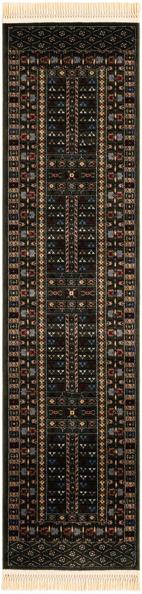 Dark Green 2' x 8' Tekke Runner Area Rug Classic Traditional Vintage Design Carpet for Living Rooms, Dining, Bedrooms, Office Space for Sale at Rug Engine