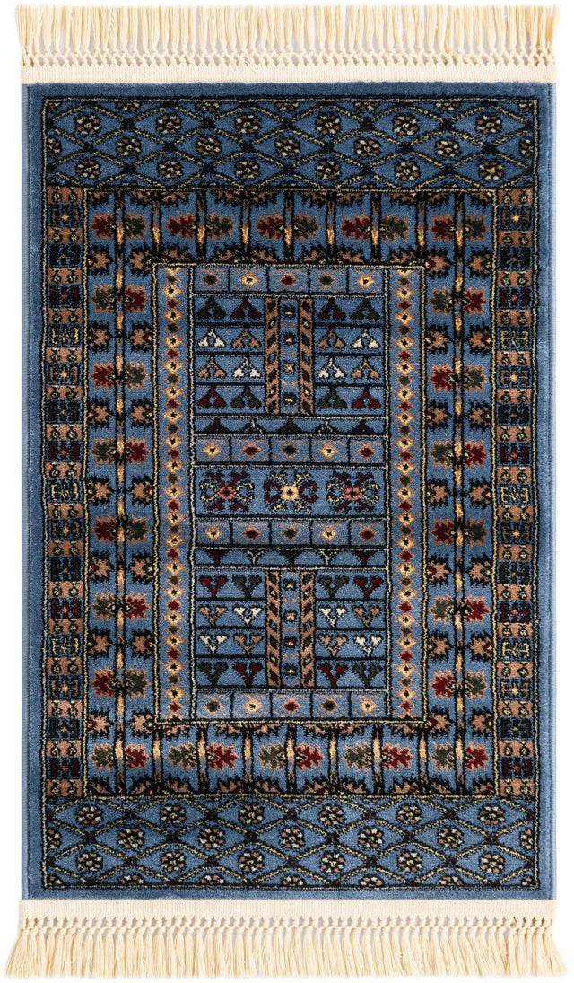 Blue 2' x 3' 1 Tekke Rectangle Area Rug Classic Traditional Vintage Design Carpet for Living Rooms, Dining, Bedrooms, Office Space for Sale at Rug Engine