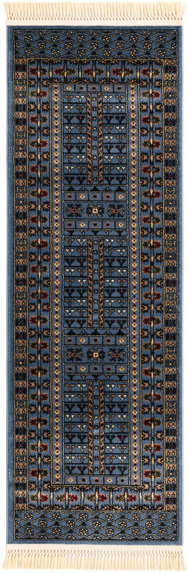 Blue 2' x 6' 1 Tekke Runner Area Rug Classic Traditional Vintage Design Carpet for Living Rooms, Dining, Bedrooms, Office Space for Sale at Rug Engine