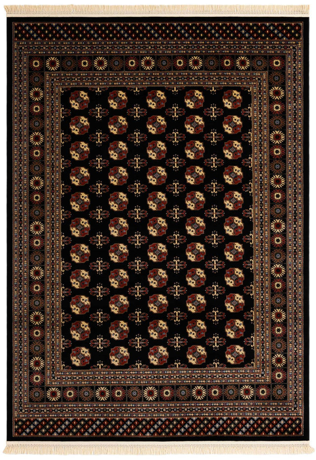 Black 7' 1 x 10' Tekke Rectangle Area Rug Classic Traditional Vintage Design Carpet for Living Rooms, Dining, Bedrooms, Office Space for Sale at Rug Engine