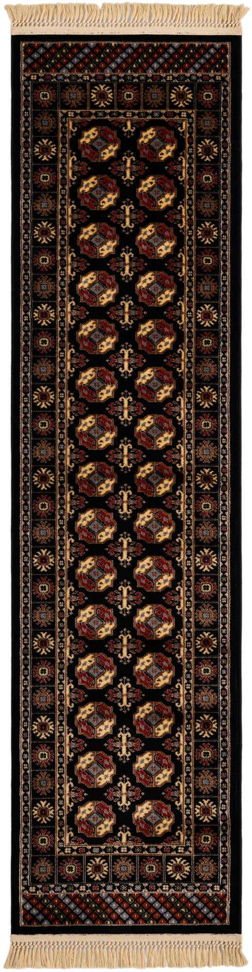 Black 2' x 8' Tekke Runner Area Rug Classic Traditional Vintage Design Carpet for Living Rooms, Dining, Bedrooms, Office Space for Sale at Rug Engine