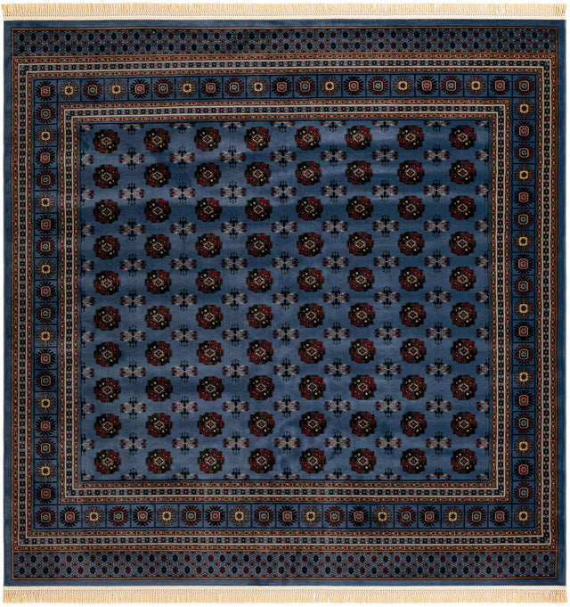 Blue 10' x 10' Tekke Square Area Rug Classic Traditional Vintage Design Carpet for Living Rooms, Dining, Bedrooms, Office Space for Sale at Rug Engine