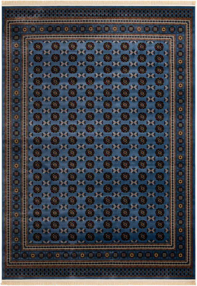 Blue 10' x 14' 1 Tekke Rectangle Area Rug Classic Traditional Vintage Design Carpet for Living Rooms, Dining, Bedrooms, Office Space for Sale at Rug Engine