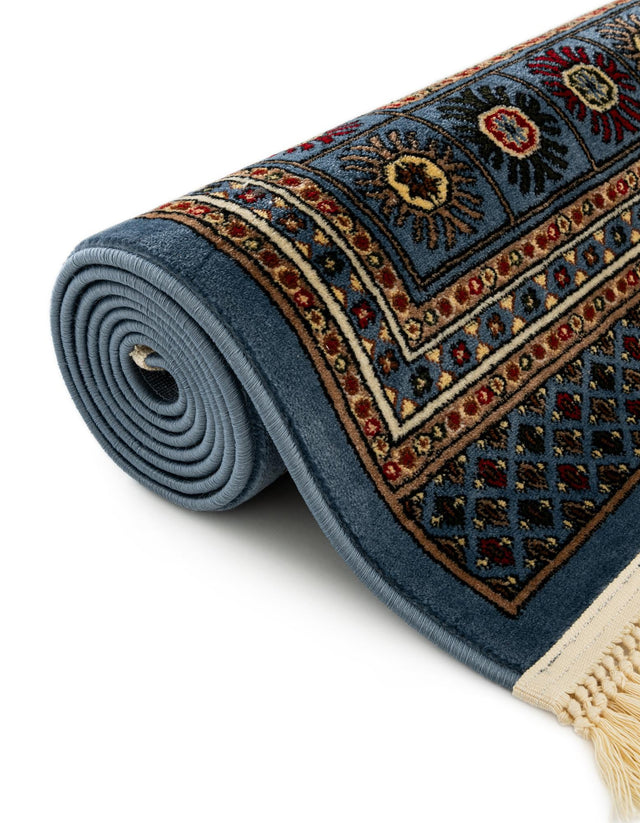 Blue 7' 10 x 10' Tekke Rectangle Area Rug Classic Traditional Vintage Design Carpet for Living Rooms, Dining, Bedrooms, Office Space for Sale at Rug Engine