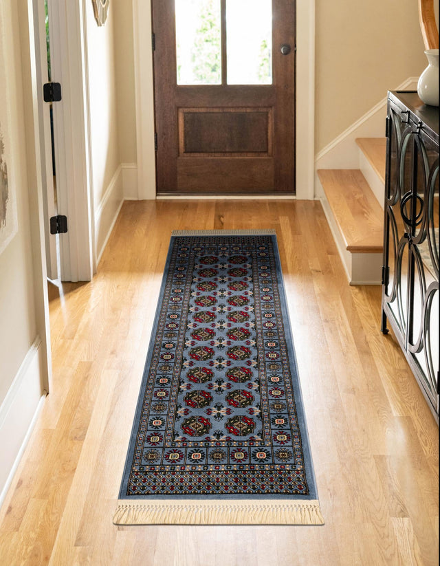 Blue 2' x 8' Tekke Runner Area Rug Classic Traditional Vintage Design Carpet for Living Rooms, Dining, Bedrooms, Office Space for Sale at Rug Engine