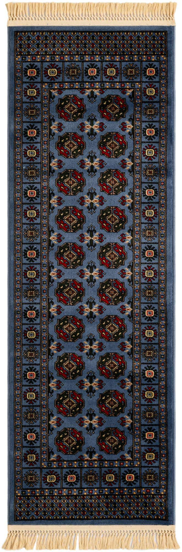 Blue 2' x 6' 1 Tekke Runner Area Rug Classic Traditional Vintage Design Carpet for Living Rooms, Dining, Bedrooms, Office Space for Sale at Rug Engine
