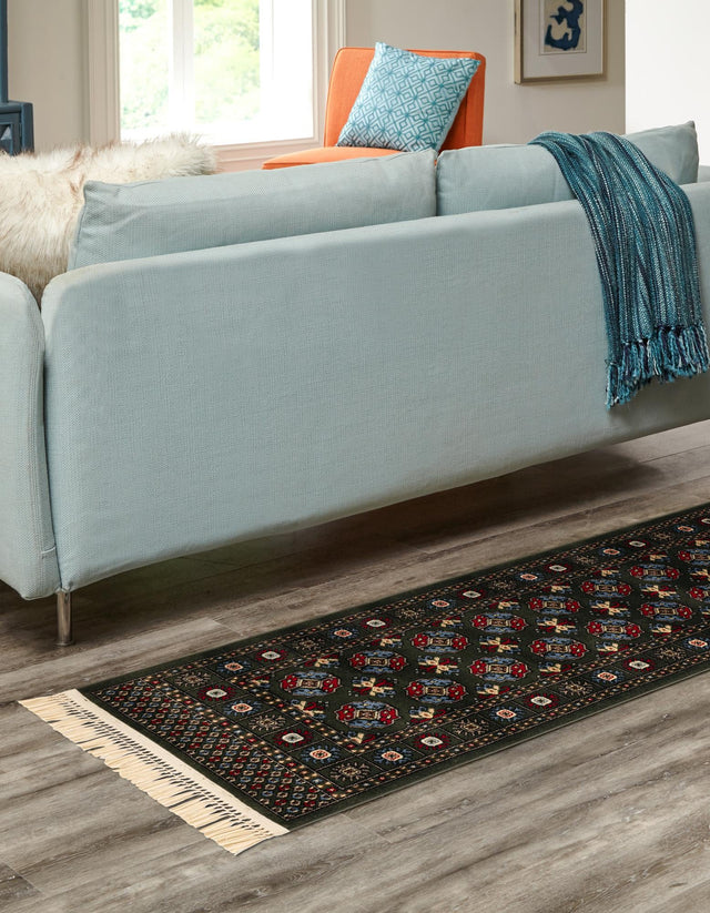 Dark Green 2' 7 x 10' Tekke Runner Area Rug Classic Traditional Vintage Design Carpet for Living Rooms, Dining, Bedrooms, Office Space for Sale at Rug Engine