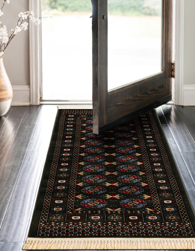 Dark Green 2' 7 x 10' Tekke Runner Area Rug Classic Traditional Vintage Design Carpet for Living Rooms, Dining, Bedrooms, Office Space for Sale at Rug Engine