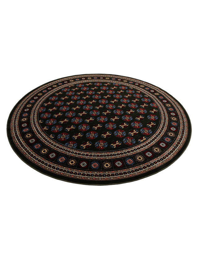 Dark Green 7' 10 x 7' 10 Tekke Round Area Rug Classic Traditional Vintage Design Carpet for Living Rooms, Dining, Bedrooms, Office Space for Sale at Rug Engine
