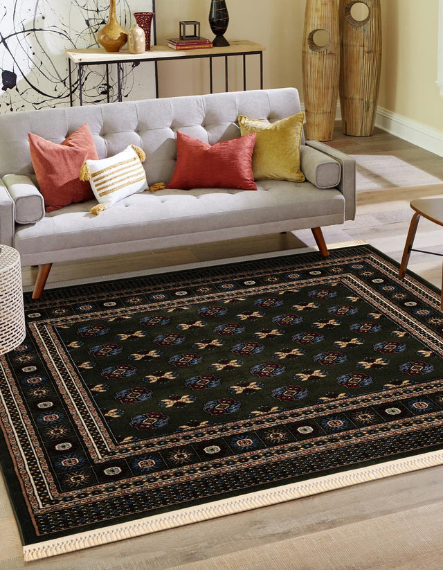 Dark Green 6' 1 x 6' 1 Tekke Square Area Rug Classic Traditional Vintage Design Carpet for Living Rooms, Dining, Bedrooms, Office Space for Sale at Rug Engine