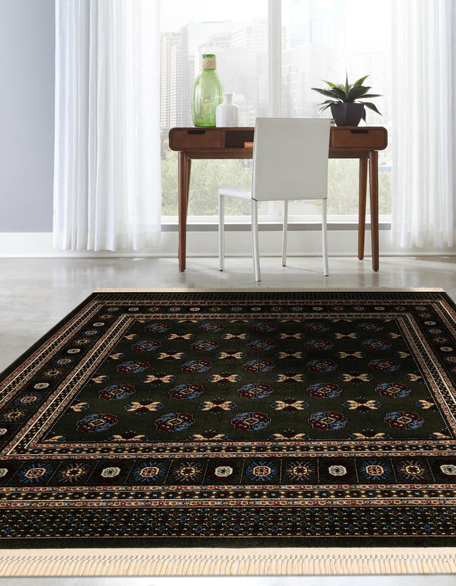 Dark Green 6' 1 x 6' 1 Tekke Square Area Rug Classic Traditional Vintage Design Carpet for Living Rooms, Dining, Bedrooms, Office Space for Sale at Rug Engine