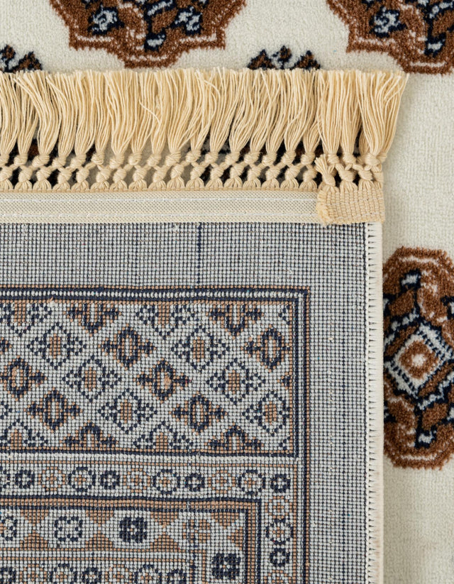 Ivory 5' 3 x 7' 1 Tekke Rectangle Area Rug Classic Traditional Vintage Design Carpet for Living Rooms, Dining, Bedrooms, Office Space for Sale at Rug Engine