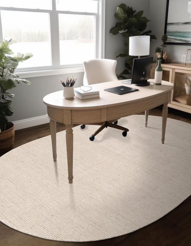 Vanilla Bean 2' x 3' 1 Jill Zarin English Manor Oval Area Rug 100% Premium Natural Wool Handwoven Carpet for Living Rooms, Office Space, Bedrooms, Dorms for Sale at Rug Engine