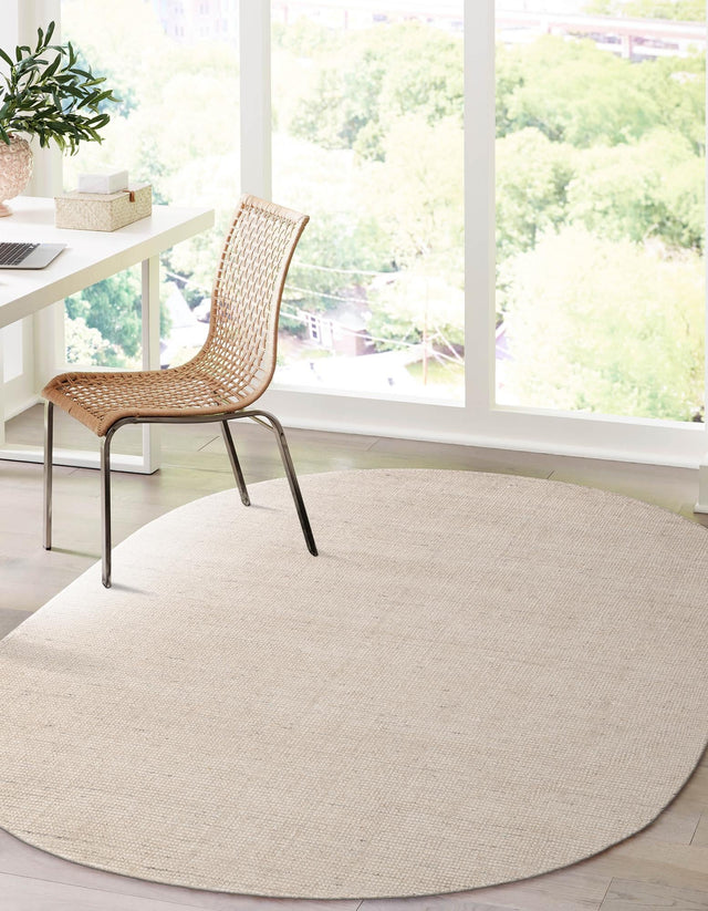 Vanilla Bean 7' 10 x 10' Jill Zarin English Manor Oval Area Rug 100% Premium Natural Wool Handwoven Carpet for Living Rooms, Office Space, Bedrooms, Dorms for Sale at Rug Engine