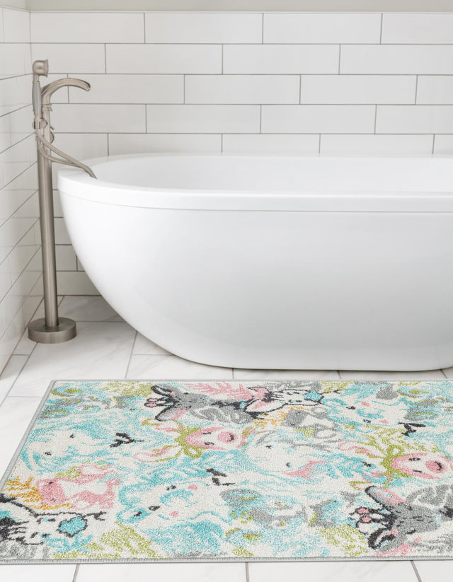 Multicolor 2' 2 x 6' 1 Whimsy Kids Runner Area Rug for Baby Nursery, Toddler Playroom, Bedrooms