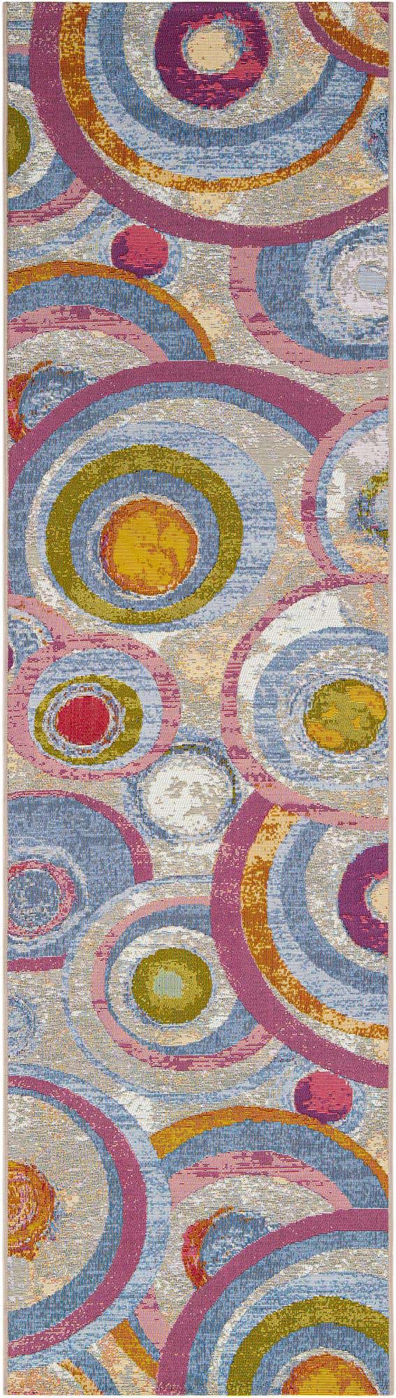 Multicolor 2' 7 x 10' Outdoor Modern Runner Area Rug Weather Resistant for Patio, Deck, Terrace, Balcony, Porch 100% Polypropylene Modern Outside Carpet for Sale at Rug Engine