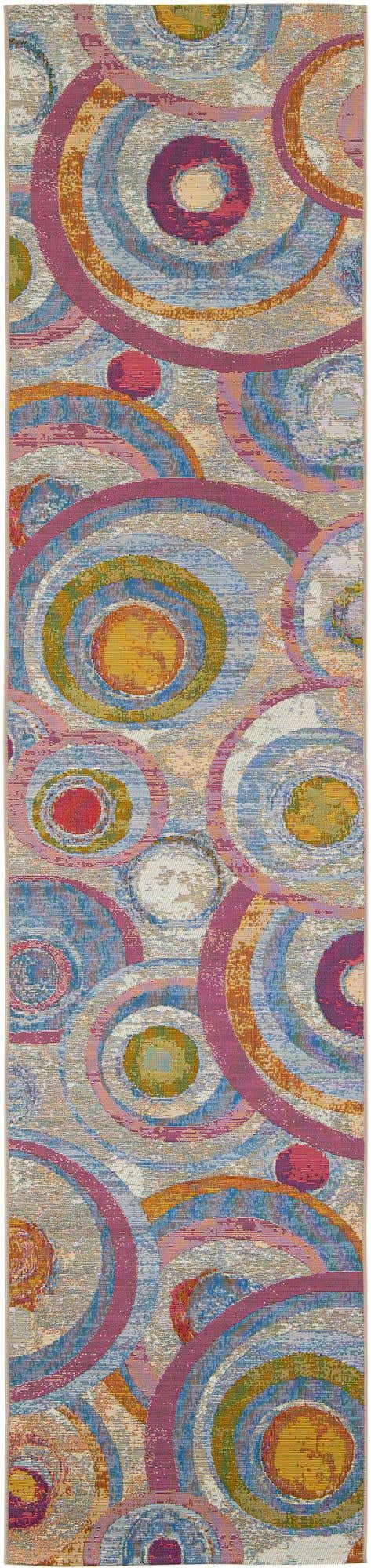 Multicolor 2' 7 x 12' Outdoor Modern Runner Area Rug Weather Resistant for Patio, Deck, Terrace, Balcony, Porch 100% Polypropylene Modern Outside Carpet for Sale at Rug Engine