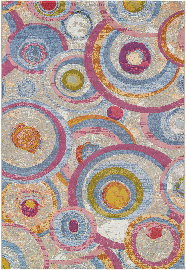 Multicolor 6' 1 x 9' Outdoor Modern Rectangle Area Rug Weather Resistant for Patio, Deck, Terrace, Balcony, Porch 100% Polypropylene Modern Outside Carpet for Sale at Rug Engine