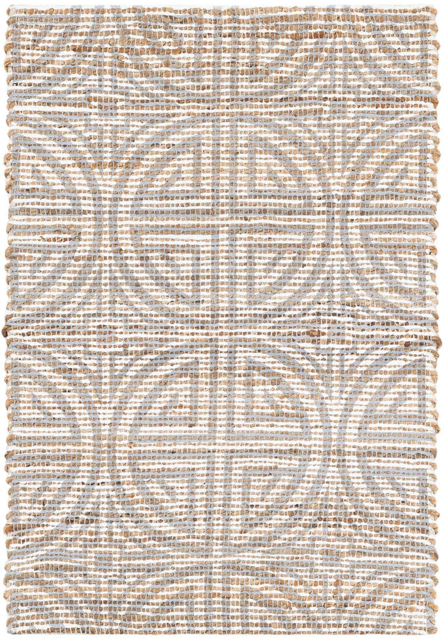Gray and Ivory 2' x 3' 1 Chenille Jute Rectangle Area Rug Vintage Distressed Boho All Natural Eco-Friendly Sustainable Carpet for Living Dining Office Dorm Rooms for Sale at Rug Engine