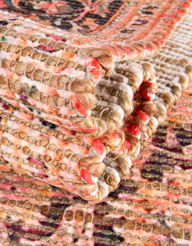 Red 9' x 12' Chenille Jute Rectangle Area Rug Vintage Distressed Boho All Natural Eco-Friendly Sustainable Carpet for Living Dining Office Dorm Rooms for Sale at Rug Engine