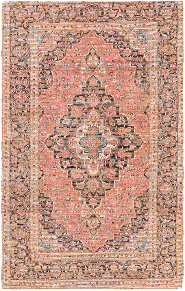 Red 5' 1 x 8' Chenille Jute Rectangle Area Rug Vintage Distressed Boho All Natural Eco-Friendly Sustainable Carpet for Living Dining Office Dorm Rooms for Sale at Rug Engine