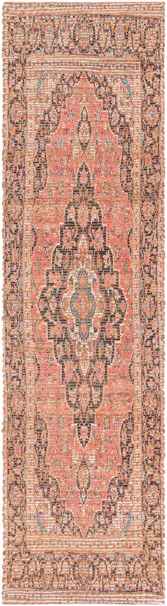 Red 2' 2 x 8' Chenille Jute Runner Area Rug Vintage Distressed Boho All Natural Eco-Friendly Sustainable Carpet for Living Dining Office Dorm Rooms for Sale at Rug Engine