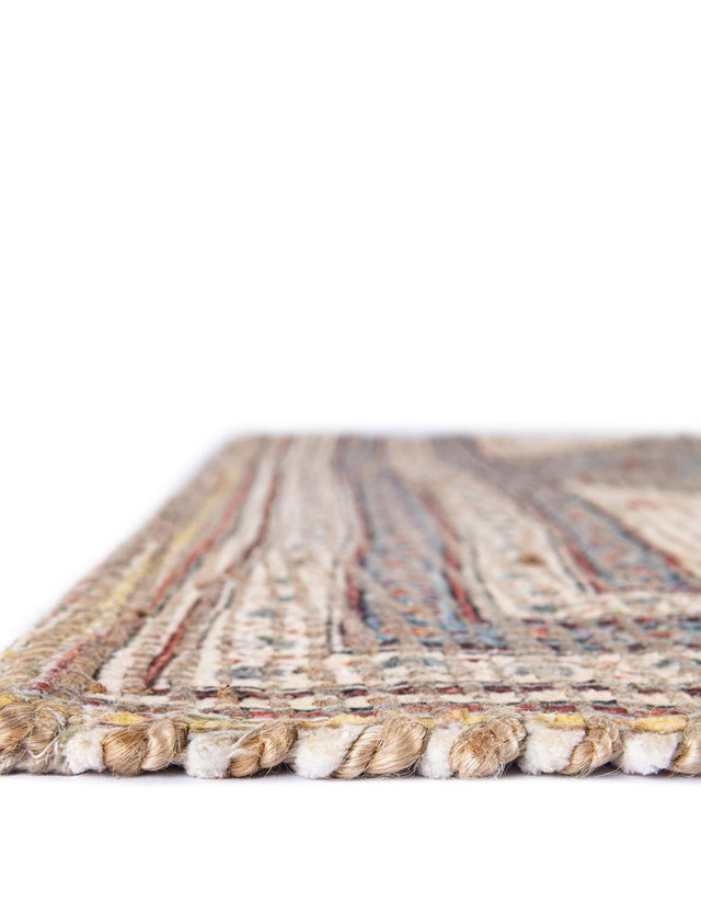 Beige 2' 2 x 6' 1 Chenille Jute Runner Area Rug Vintage Distressed Boho All Natural Eco-Friendly Sustainable Carpet for Living Dining Office Dorm Rooms for Sale at Rug Engine