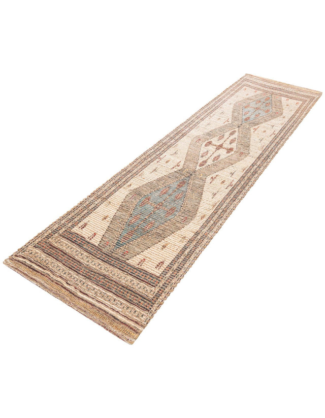 Beige 2' 2 x 8' Chenille Jute Runner Area Rug Vintage Distressed Boho All Natural Eco-Friendly Sustainable Carpet for Living Dining Office Dorm Rooms for Sale at Rug Engine
