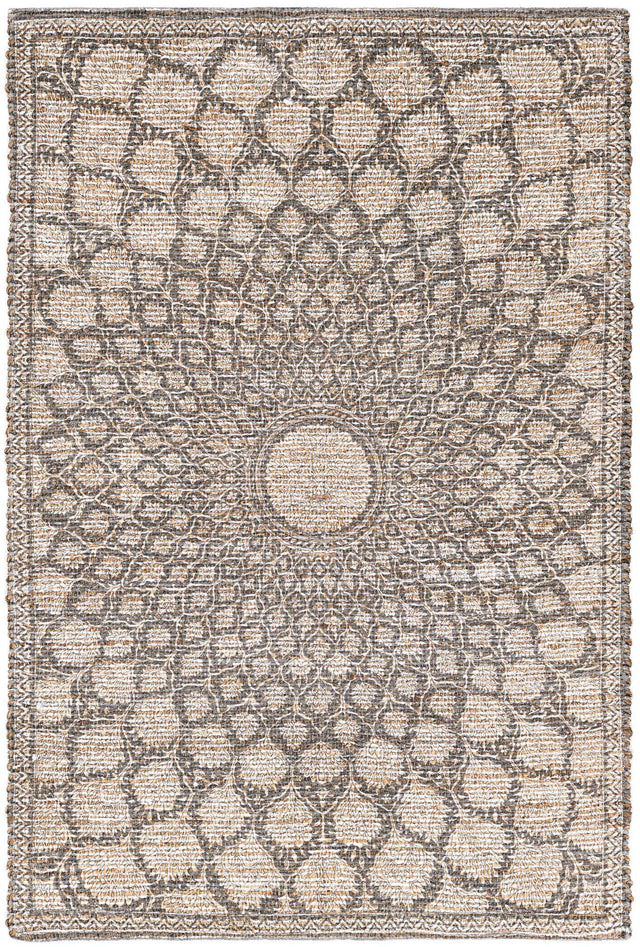 Charcoal and Ivory 4' 1 x 6' 1 Chenille Jute Rectangle Area Rug Vintage Distressed Boho All Natural Eco-Friendly Sustainable Carpet for Living Dining Office Dorm Rooms for Sale at Rug Engine
