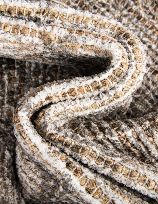 Charcoal and Ivory 2' x 3' 1 Chenille Jute Rectangle Area Rug Vintage Distressed Boho All Natural Eco-Friendly Sustainable Carpet for Living Dining Office Dorm Rooms for Sale at Rug Engine